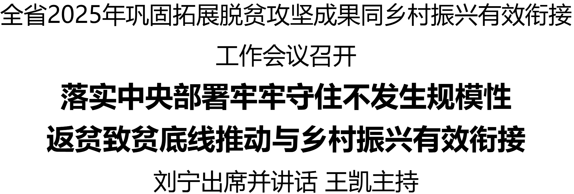 全省2025年巩固拓展脱贫攻坚成果同乡村振兴有效衔接 工作会议召开